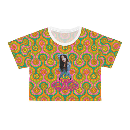 Olivia Rodrigo Groovy Look Up Pose Logo Crop Tee