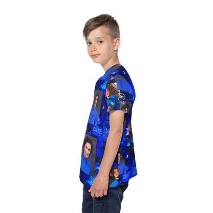 Timothee Chalamet Cool Blue Collage Kids Sports Jersey