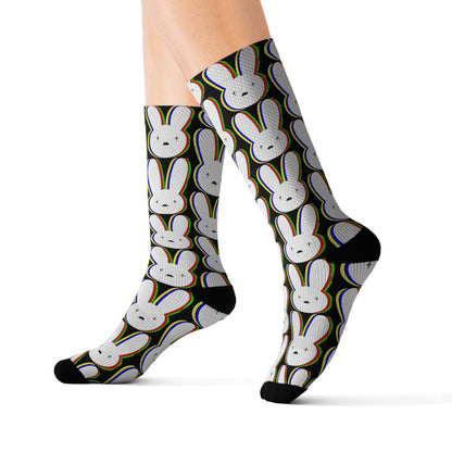 Bad Bunny Logo Pattern Tube Socks