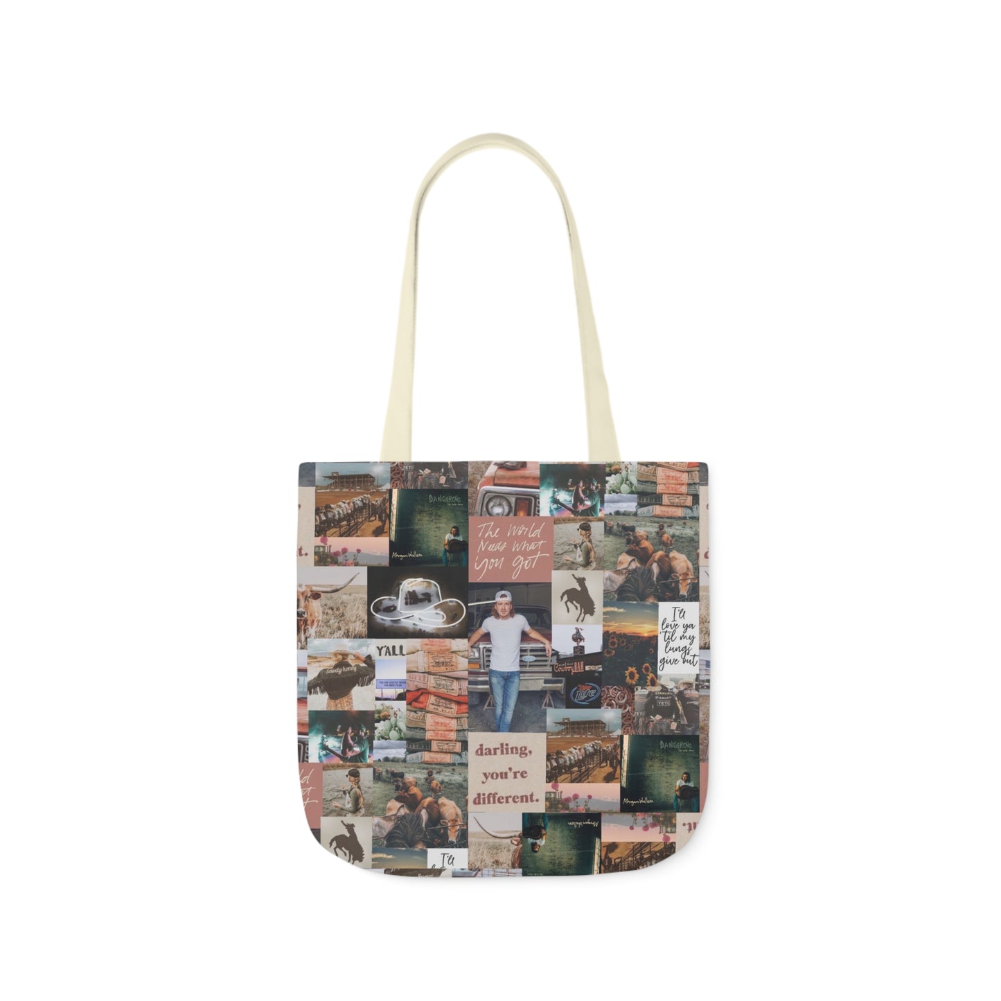 Morgan Wallen Darling You're Different Collage Polyester Canvas Tote Bag