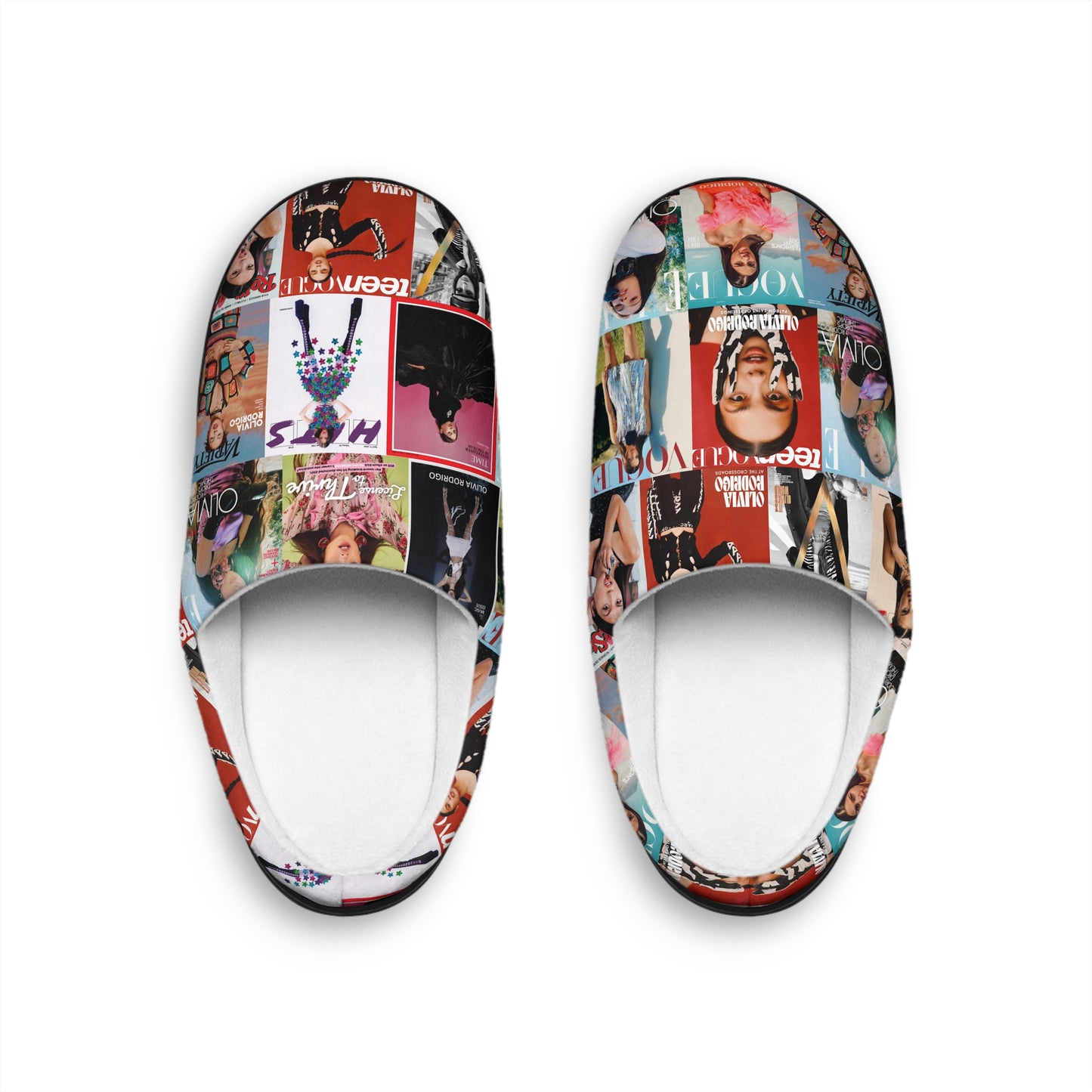 Olivia Rodrigo Magazine Cover Collage Pattern Women's Indoor Slippers