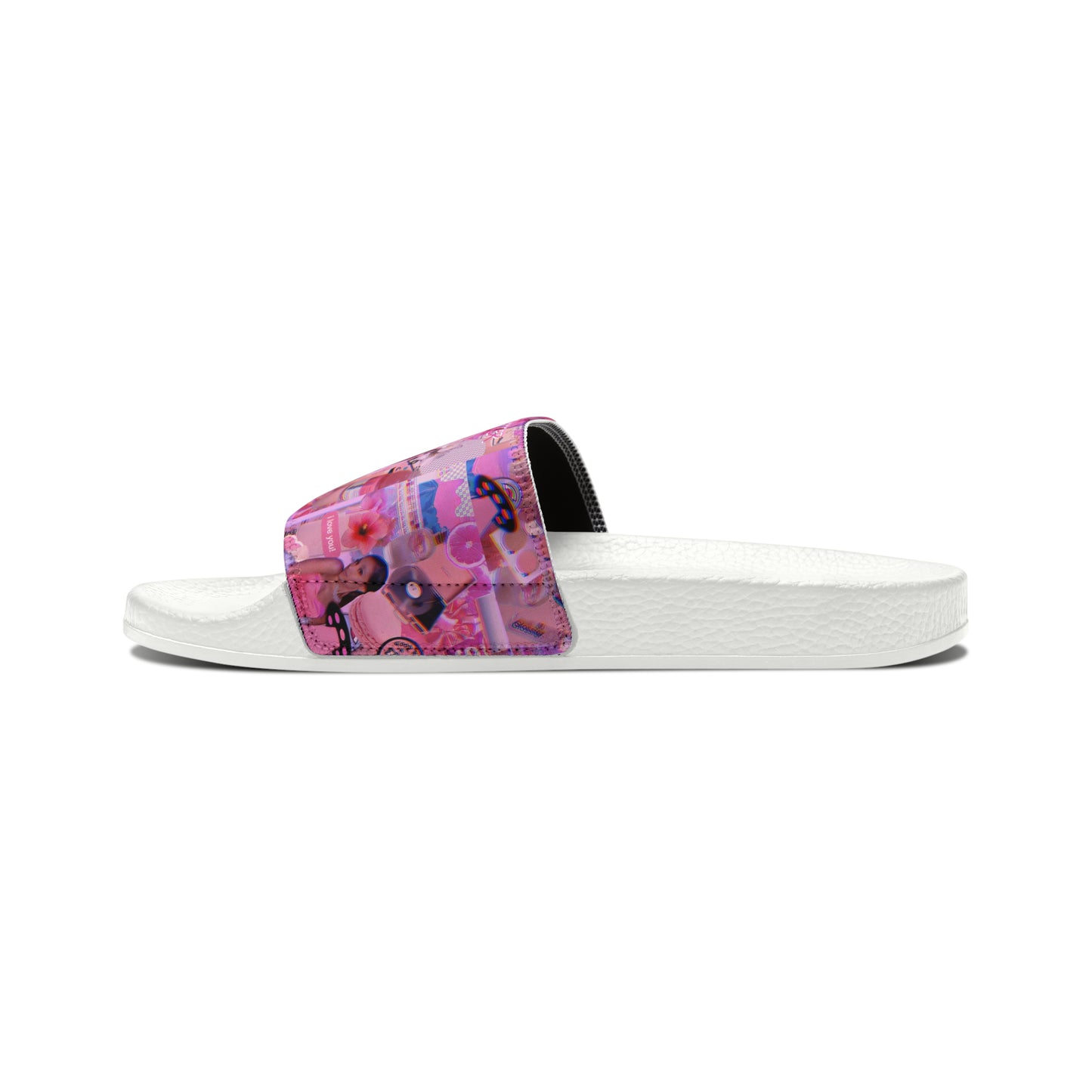 Ariana Grande Purple Vibes Collage Youth Slide Sandals