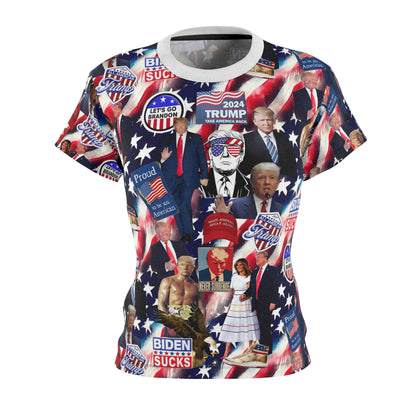 Donald Trump 2024 MAGA Montage Women's Cut & Sew Tee