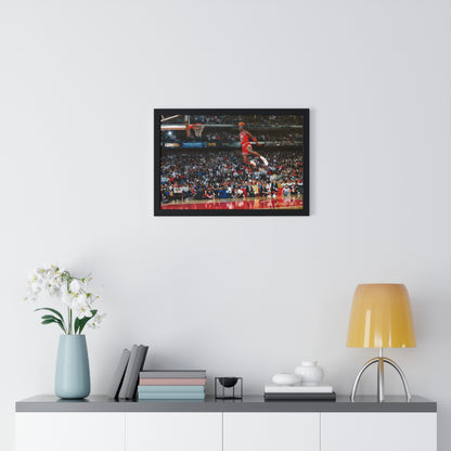 Michael Jordan Free Throw Line Slam Dunk Premium Framed Horizontal Poster