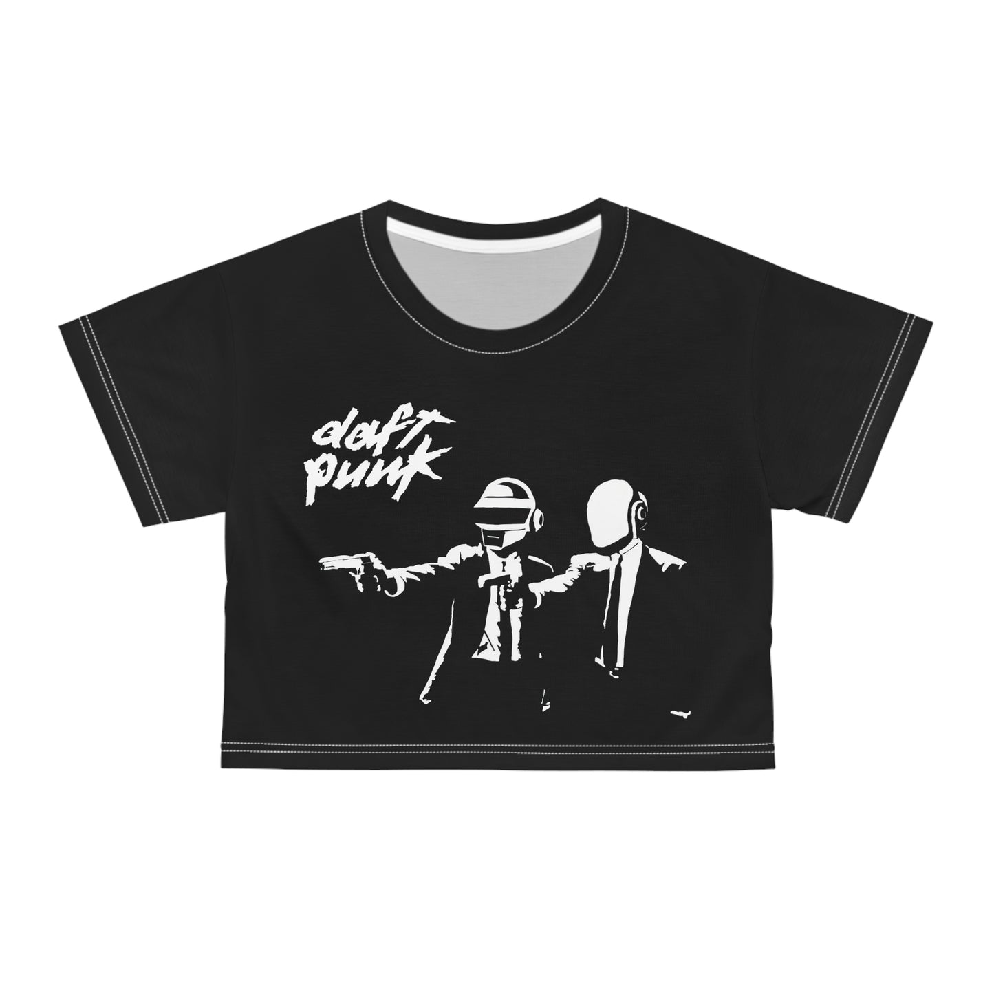 Daft Punk Pulp Fiction Parody Crop Tee