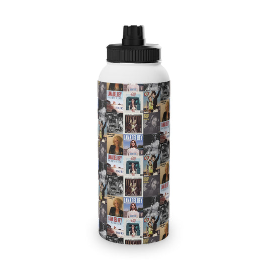 Lana Del Rey Album Cover Collage Stainless Steel Sports Lid Water Bottle