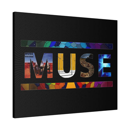 Muse Album Art Letters Thin Matte Stretched Canvas