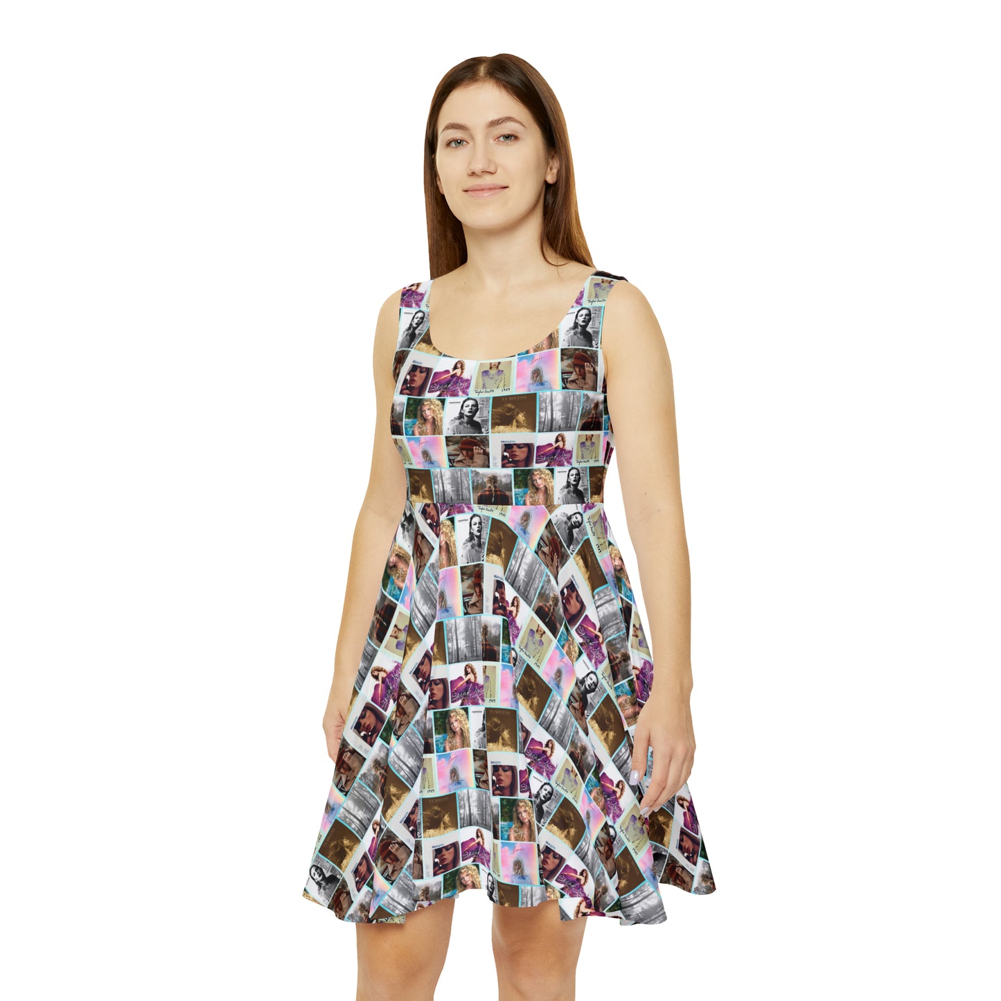 Taylor Swift Album Art Collage Pattern Women's Skater Dress