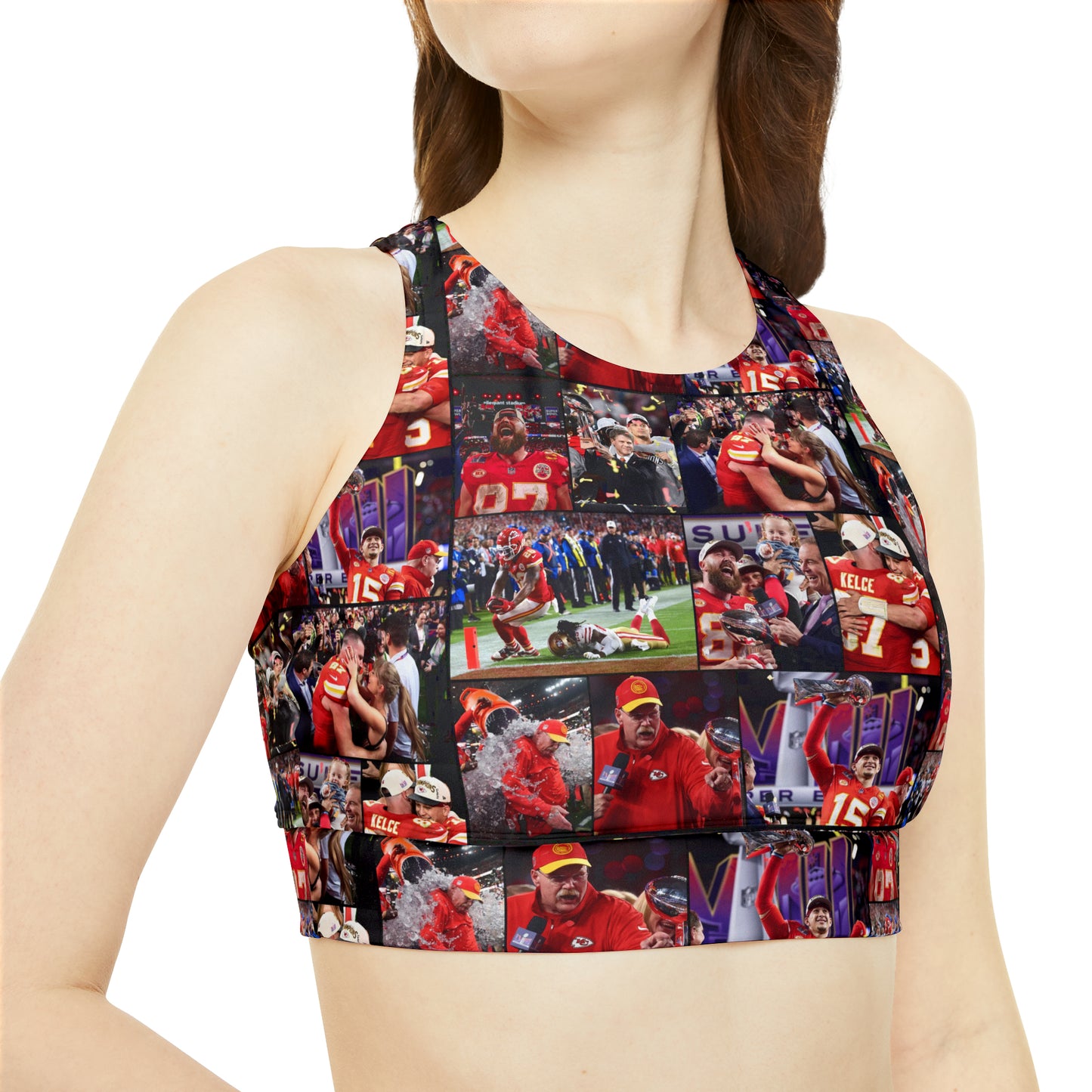 Kansas City Chiefs Superbowl LVIII Championship Victory Collage Sporty Bikini Set