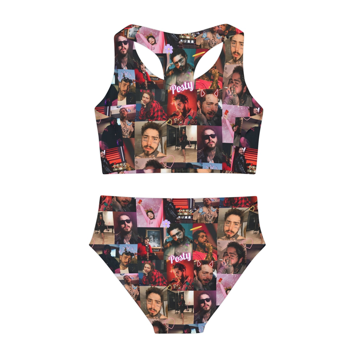 Post Malone Posty Love Photo Collage Girls Two Piece Swimsuit