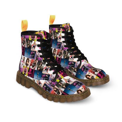 Miley Cyrus Album Cover Collage Women's Canvas Boots