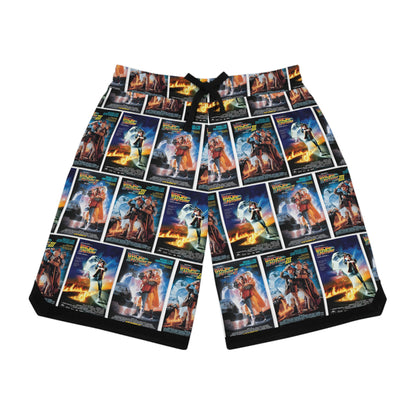 Back To The Future Movie Posters Collage Basketball Rib Shorts