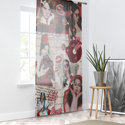 Lana Del Rey Cherry Coke Collage Window Curtain