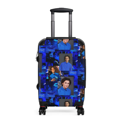 Timothee Chalamet Cool Blue Collage Suitcase