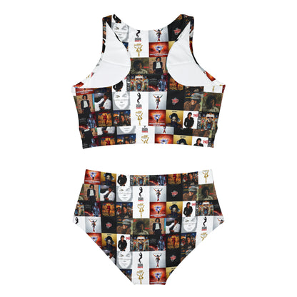 Michael Jackson Album Cover Collage Sporty Bikini Set