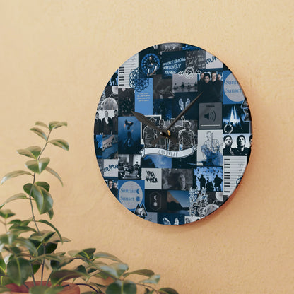 Coldplay Sunrise Sunset Collage Acrylic Wall Clock