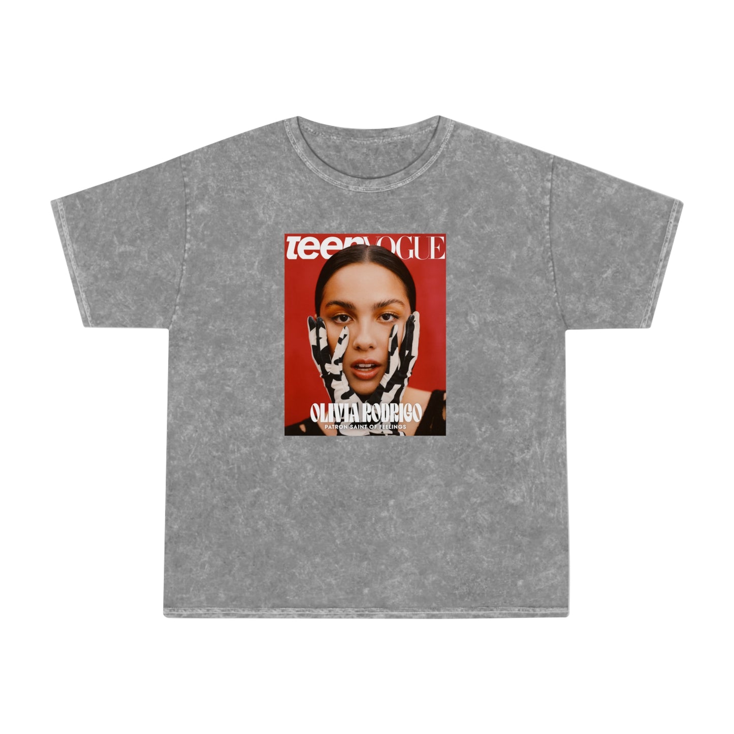 Olivia Rodrigo Teen Vogue Magazine Cover Unisex Mineral Wash Vintage Tee Shirt