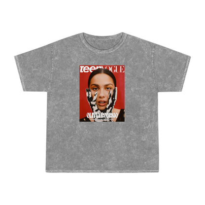 Olivia Rodrigo Teen Vogue Magazine Cover Unisex Mineral Wash Vintage Tee Shirt