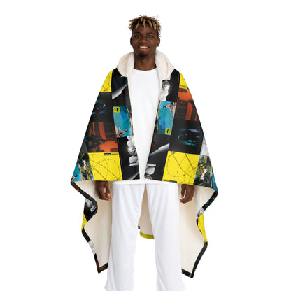 Post Malone Album Art Collage Hooded Sherpa Fleece Blanket