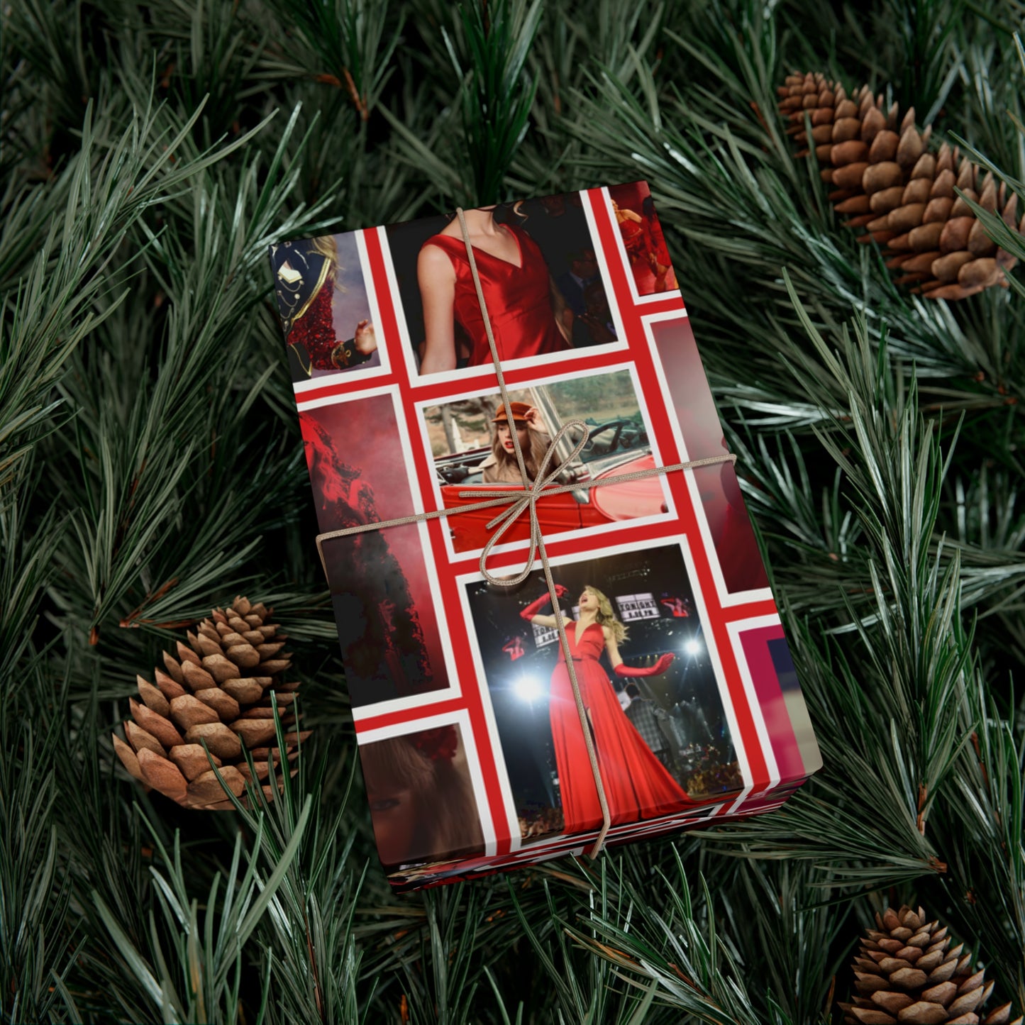 Taylor Swift Red Era Collage Gift Wrap Paper