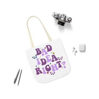 Olivia Rodrigo Bad Idea Right? Polyester Canvas Tote Bag