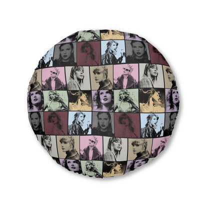 Taylor Swift Eras Collage Tufted Round Floor Pillow