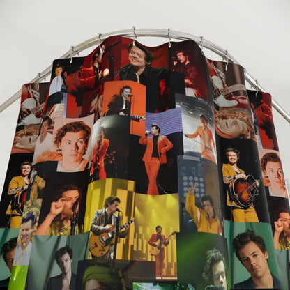 Harry Styles Rainbow Photo Collage Polyester Shower Curtain