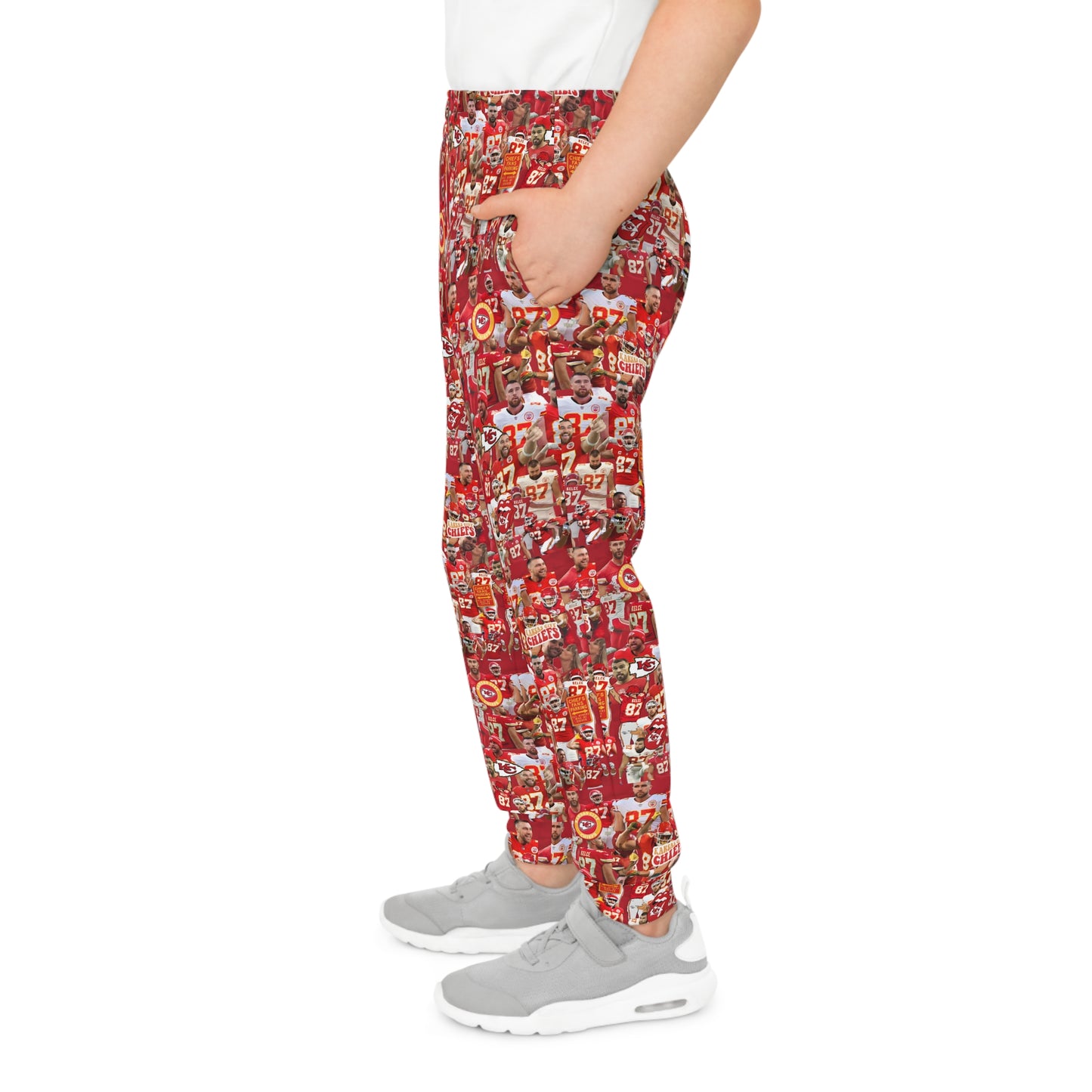 Travis Kelce Chiefs Red Collage Youth Joggers