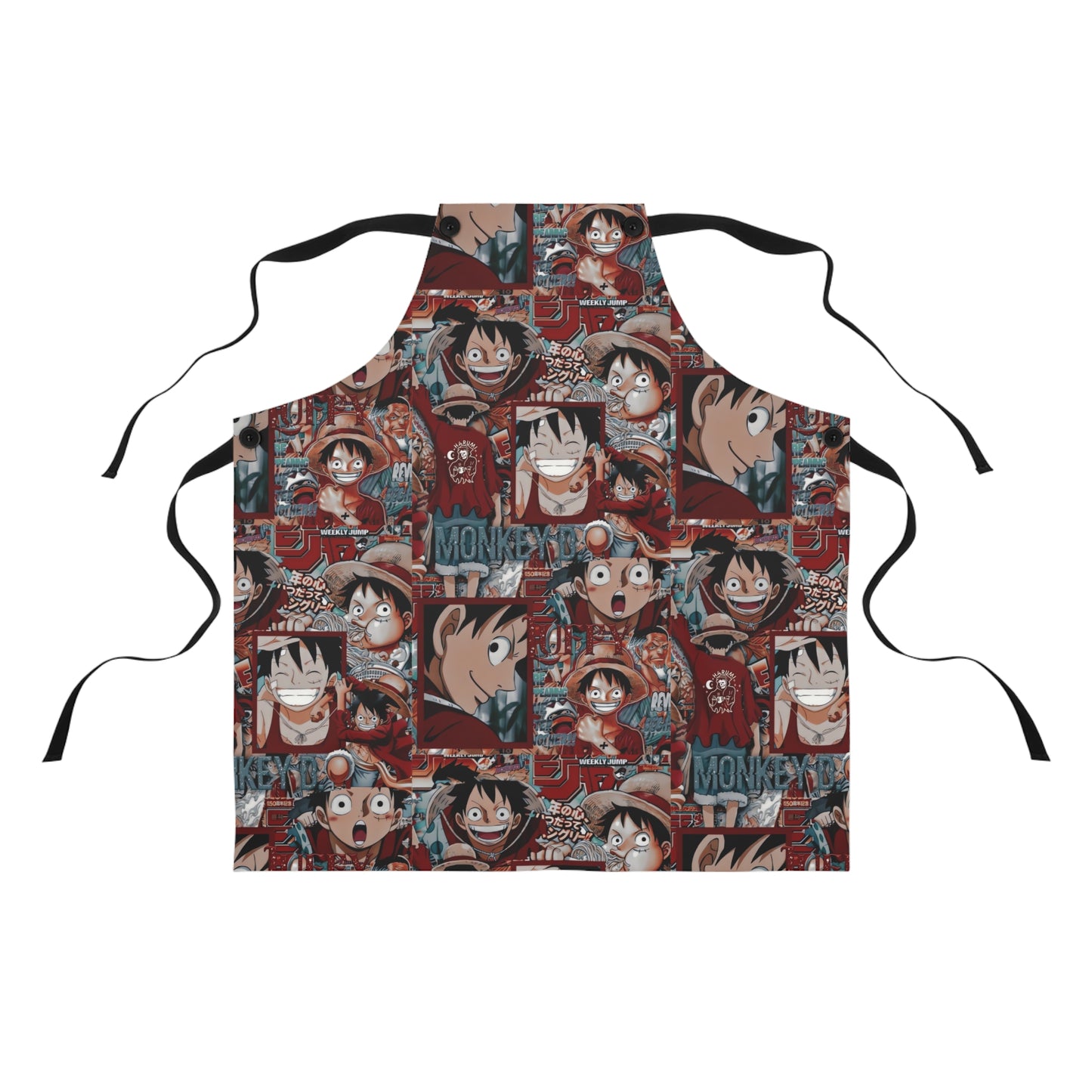 One Piece Anime Monkey D Luffy Red Collage Apron