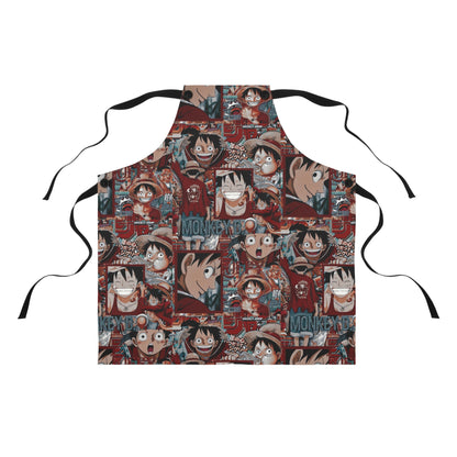 One Piece Anime Monkey D Luffy Red Collage Apron