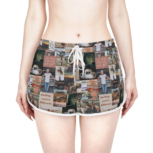 Morgan Wallen Darling You're Different Collage Women's Relaxed Shorts