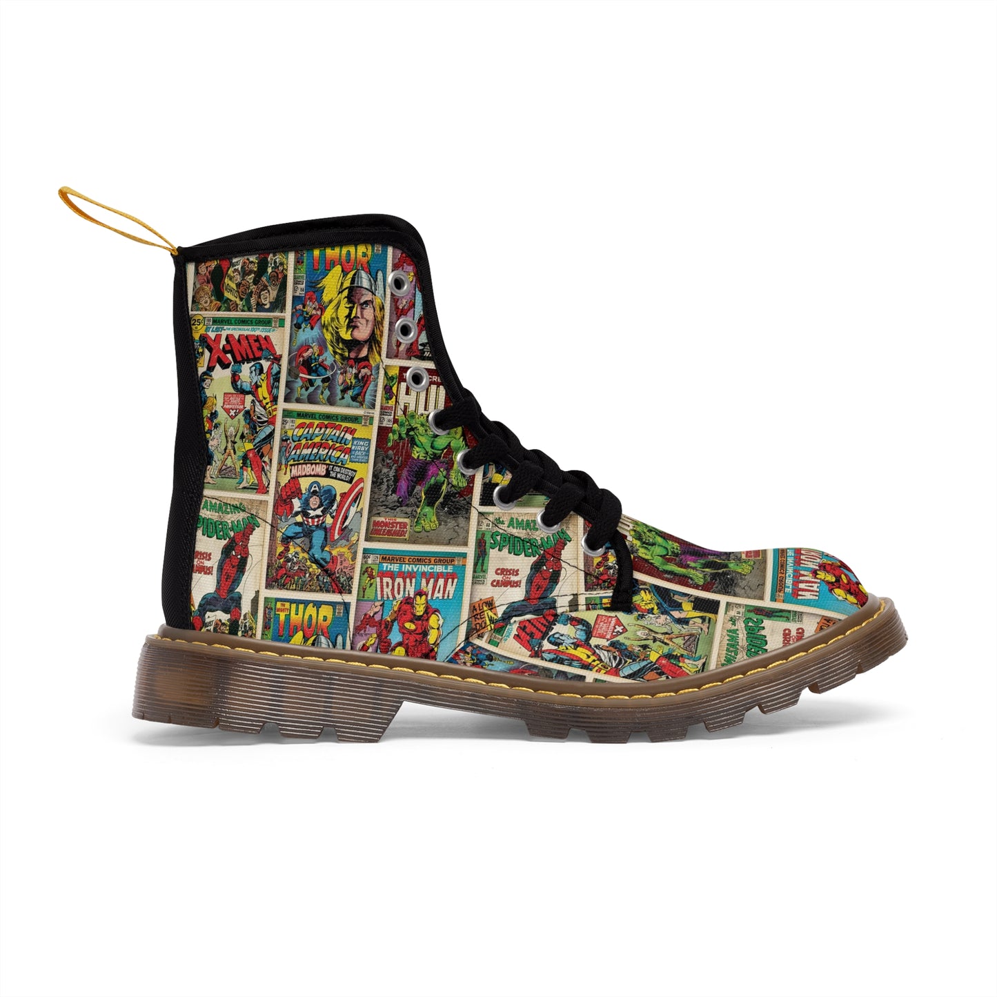 Marvel Comic Book Cover Collage Women's Canvas Boots