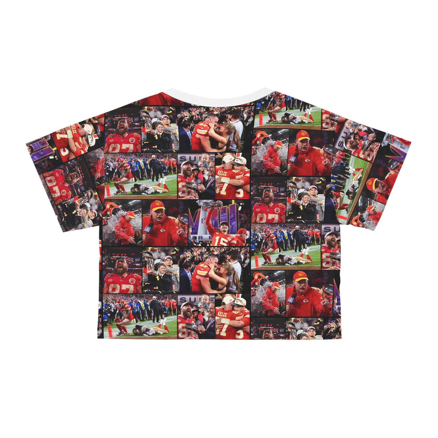 Kansas City Chiefs Superbowl LVIII Championship Victory Collage Crop Tee