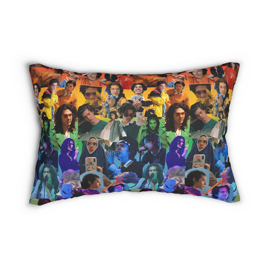 Conan Grey Rainbow Photo Collage Spun Polyester Lumbar Pillow