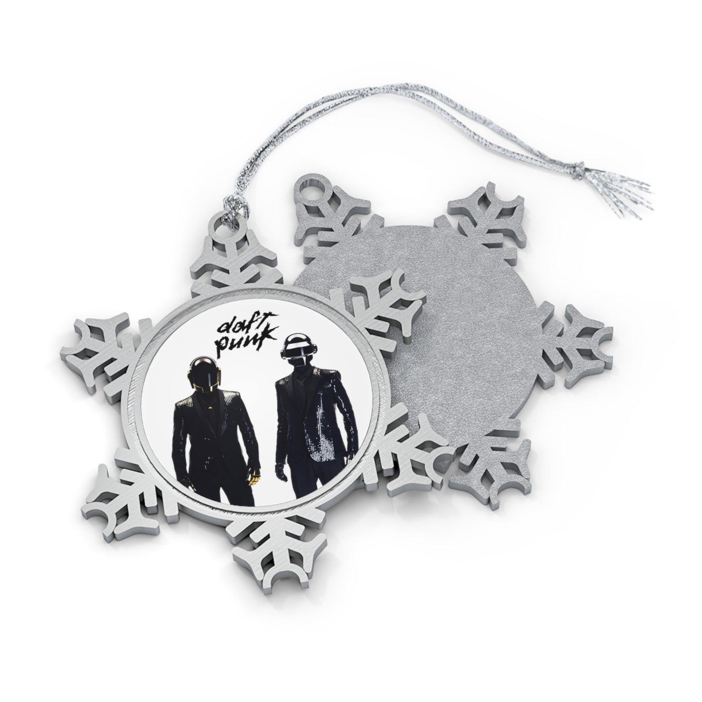 Daft Punk Standing In Black Suits Pewter Snowflake Ornament