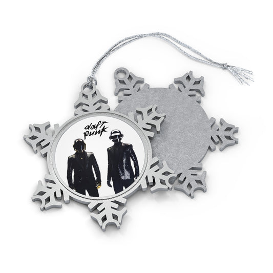 Daft Punk Standing In Black Suits Pewter Snowflake Ornament