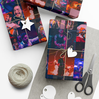 Post Malone Lightning Photo Collage Gift Wrap Paper