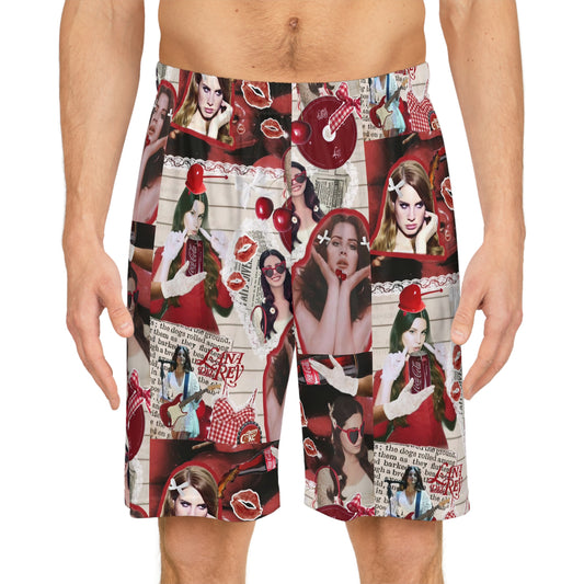 Lana Del Rey Cherry Coke Collage Basketball Shorts