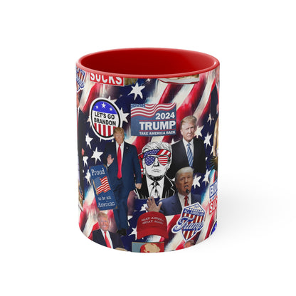 Donald Trump 2024 MAGA Montage Accent Coffee Mug