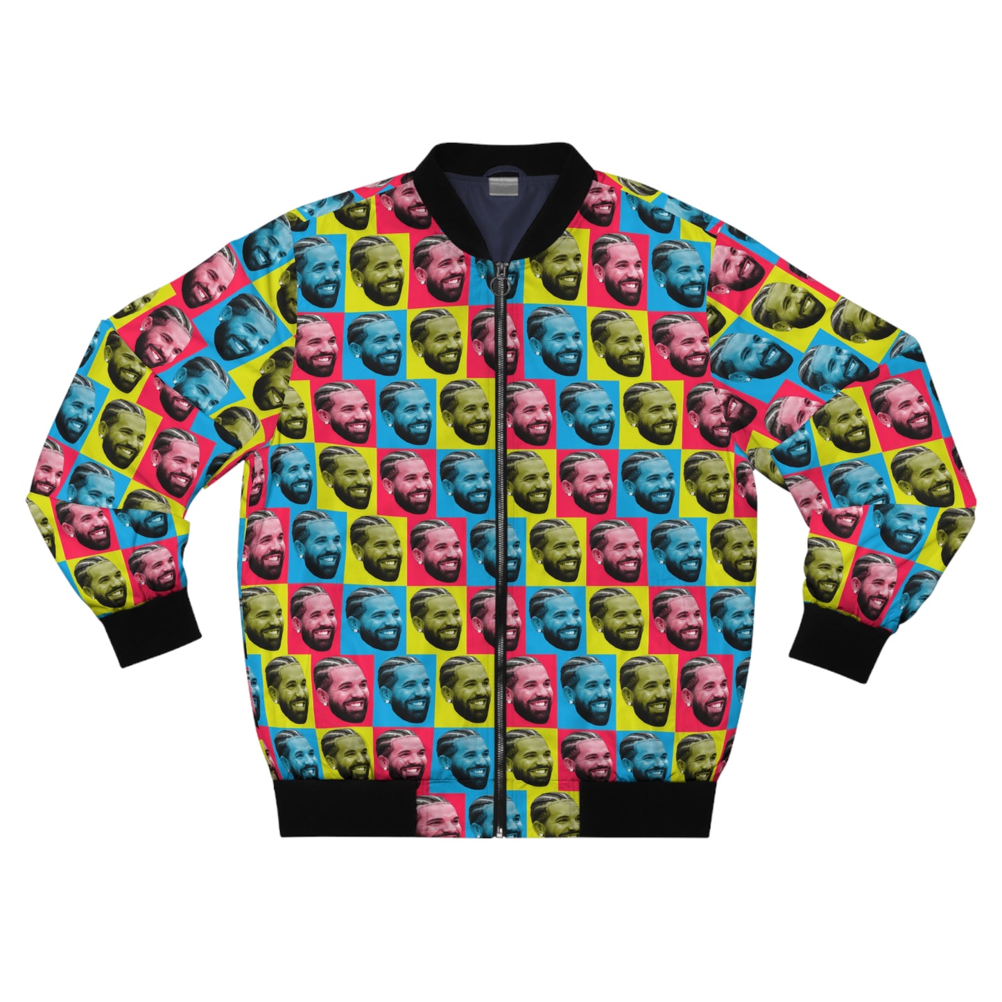 Drake Colored Checker Faces Men's Bomber Jacket