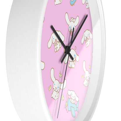 Cinnamoroll Playing Around Pattern Wall Clock