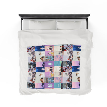 BTS Pastel Aesthetic Collage Velveteen Plush Blanket