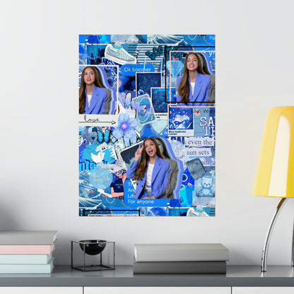 Olivia Rodrigo Blue Aesthetic Collage Matte Poster