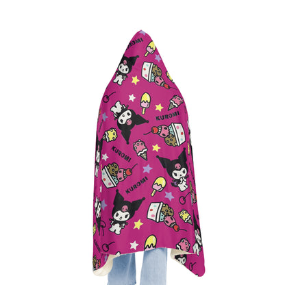 Kuromi Ice Cream Sundae Pattern Snuggle Blanket