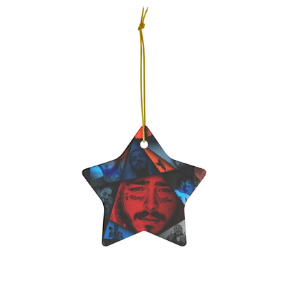 Post Malone Crystal Portaits Collage Ceramic Ornament