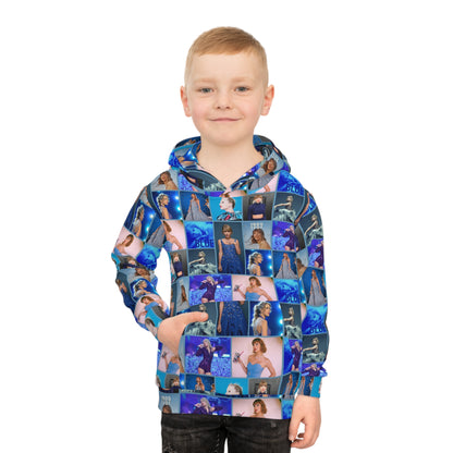 Taylor Swift Blue Aesthetic Collage Kid's Hoodie