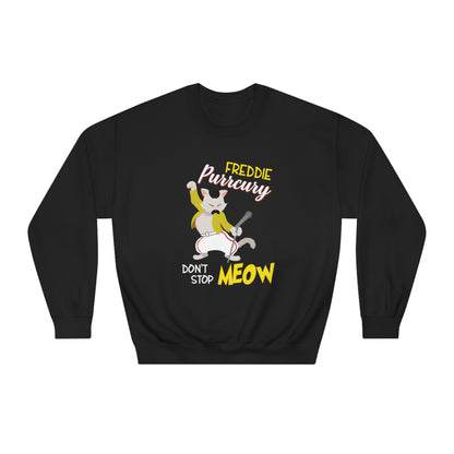 Queen Don't Stop Meow Freddie Purrcury Unisex DryBlend® Crewneck Sweatshirt