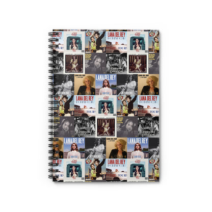 Lana Del Rey Album Cover Collage Ruled Line Spiral Notebook