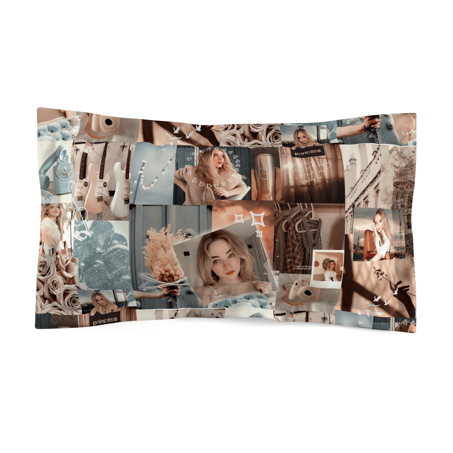 Sabrina Carpenter Peachy Princess Collage Microfiber Pillow Sham