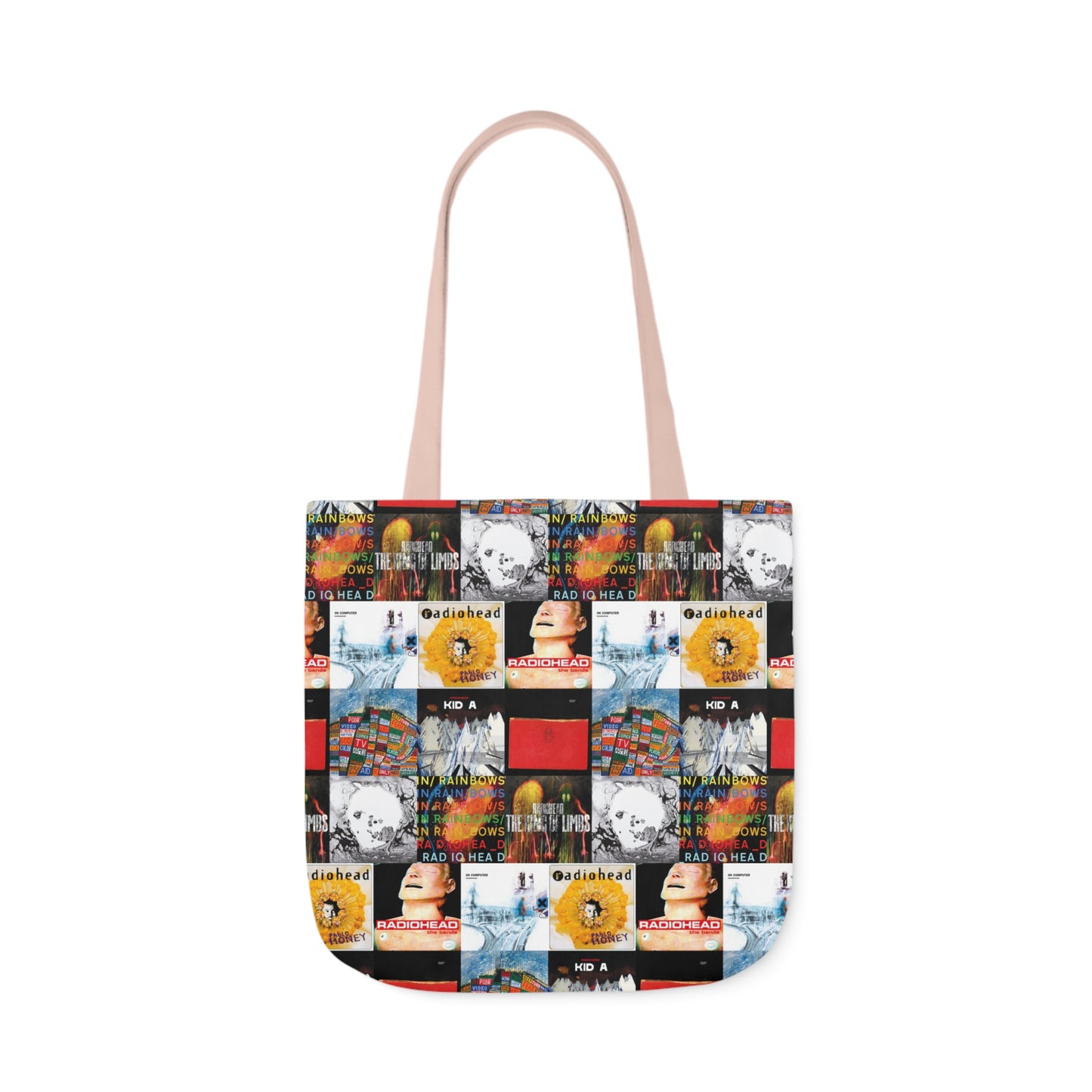 Radiohead Album Cover Collage Polyester Canvas Tote Bag